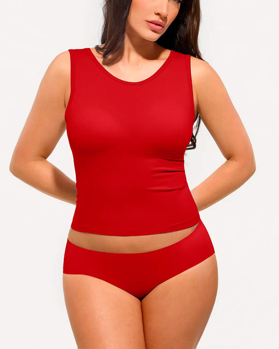 Tanktop Gestreept Ingebouwde Bh