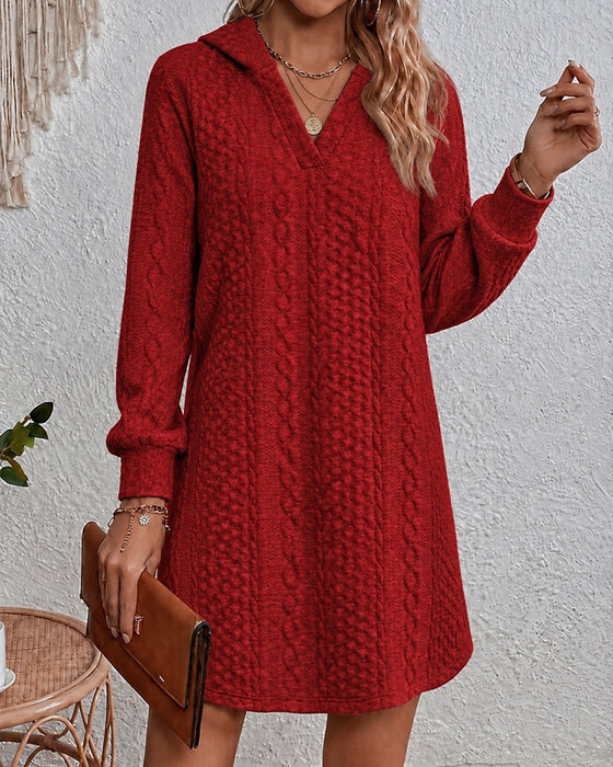 Jurk Capuchon Casual Effen