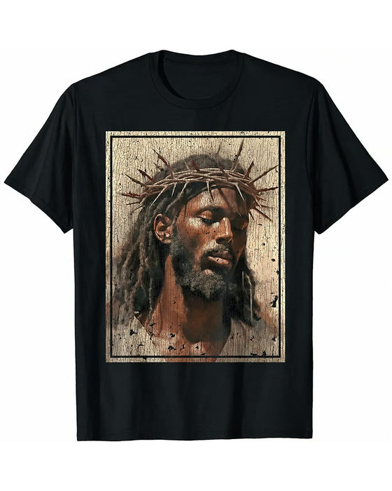T-Shirt Heren Vintage Zwart Druk