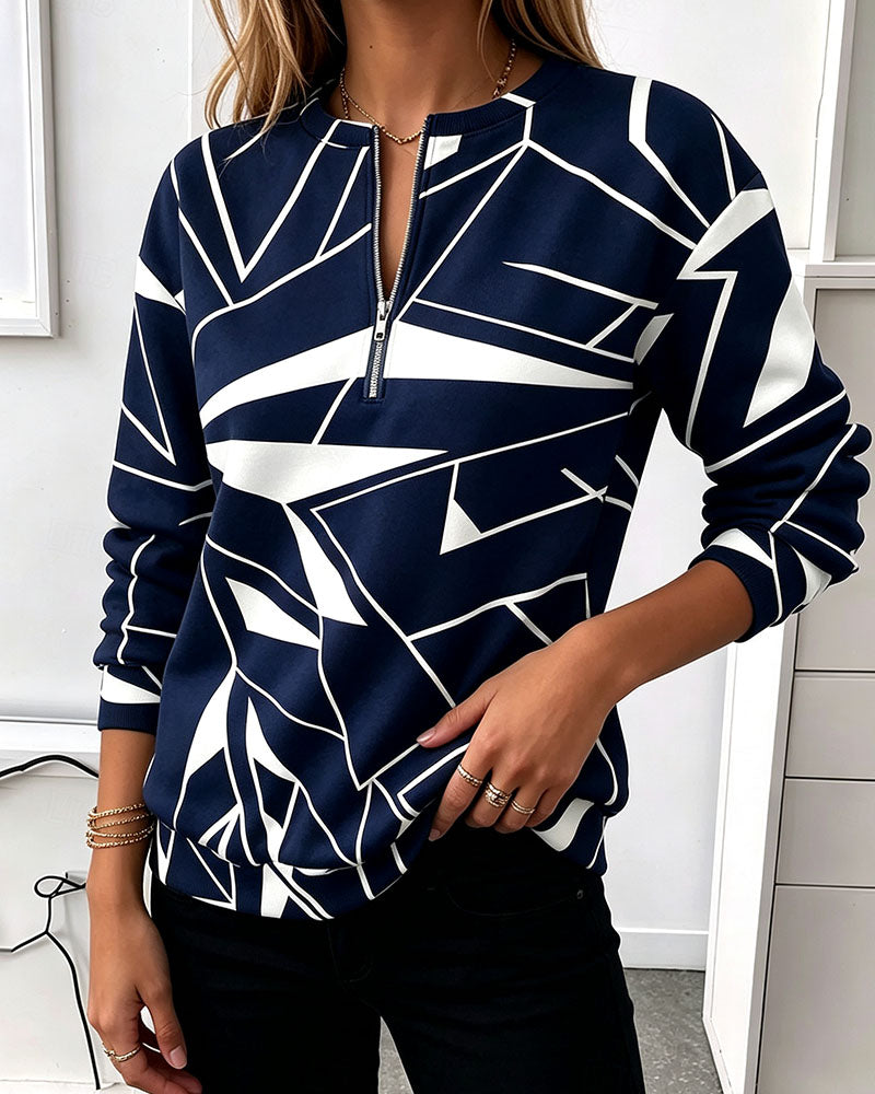 Sweatshirt Casual Rits Lange Mouw