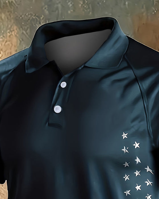 T-Shirt Kraag Sterren En Strepen Korte Mouw