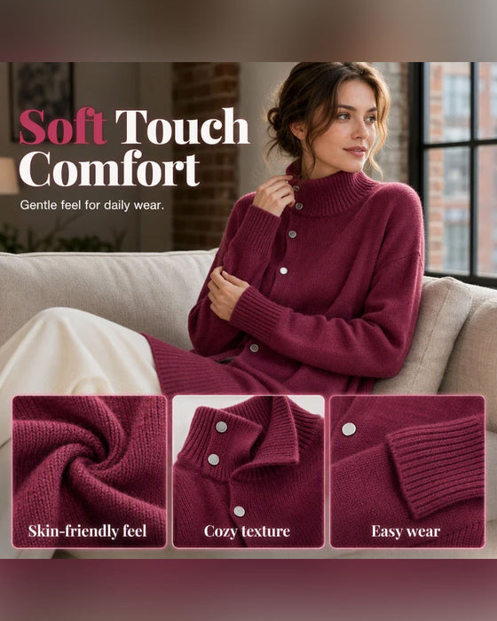 Cardigan Turtleneck Enkel Knoopsluiting