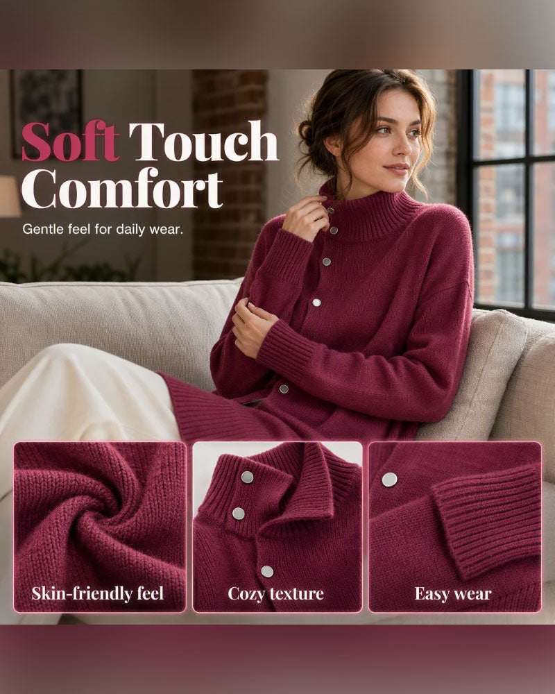 Cardigan Turtleneck Enkel Knoopsluiting