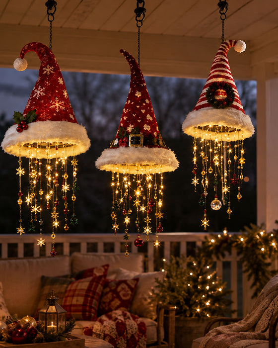 🎅 Verlichte Kerstman Hoed Hangende Kroonluchter🎄
