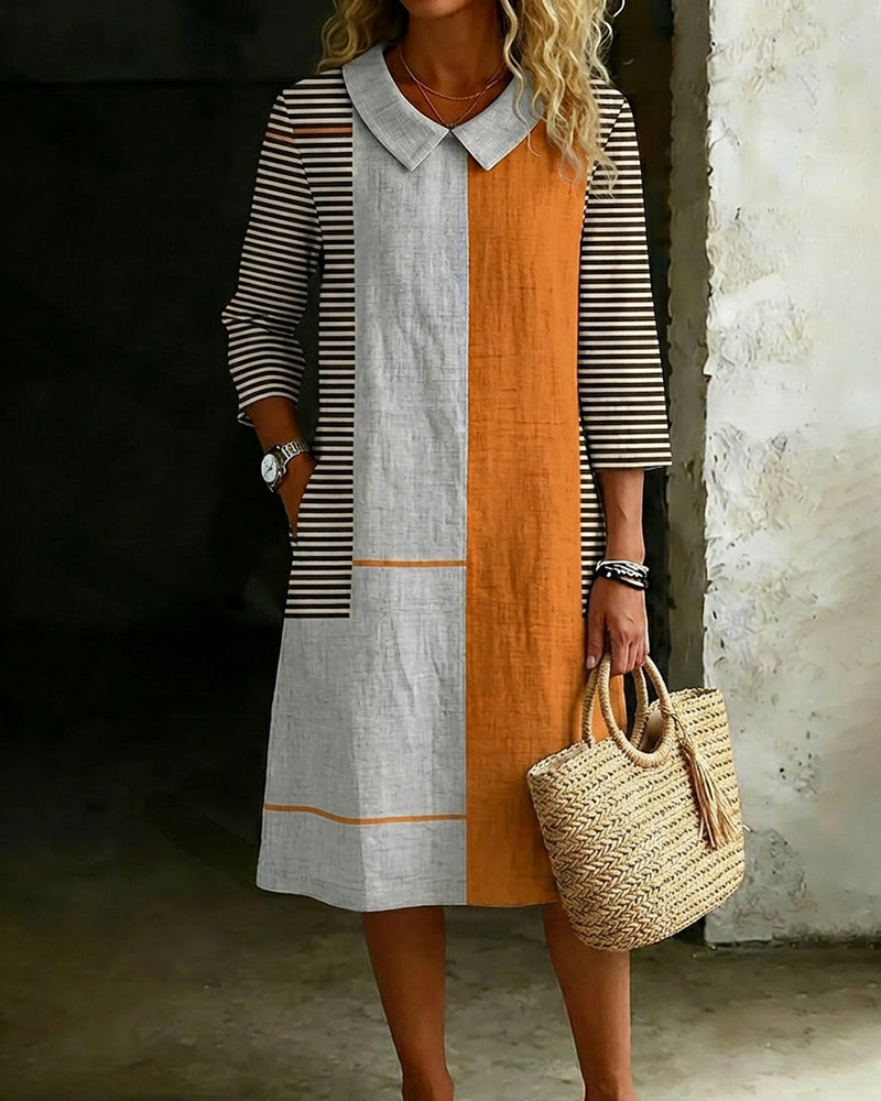 Jurk Kleding Rand Contrast Recht