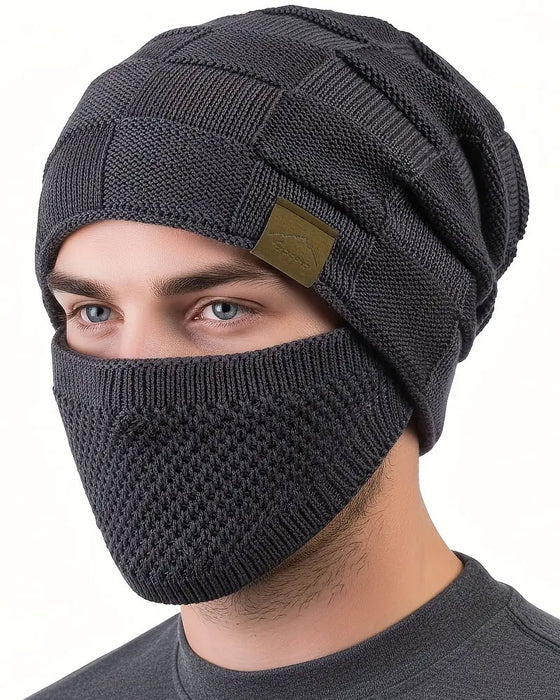 Gebreide Muts Masker Set Winter Muts Gezicht Oor Bedekking