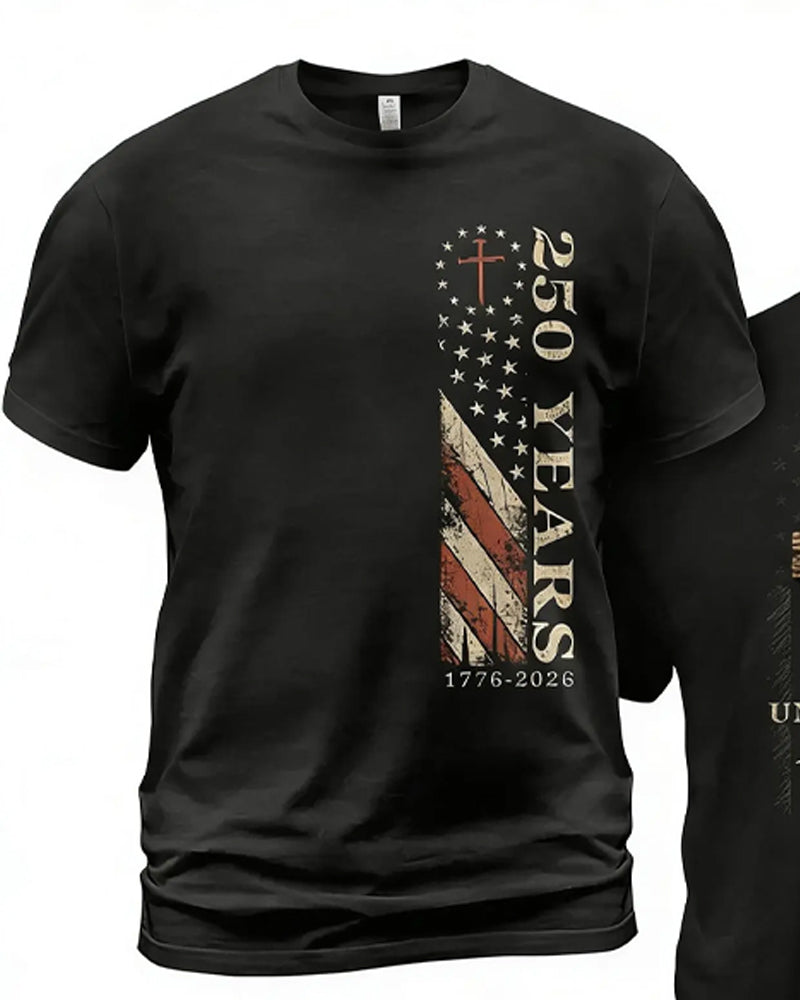 T-Shirt Ronde Hals Voor En Achterkant Print Unisex