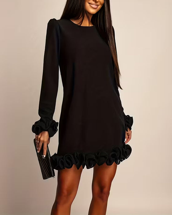 Jurk Pofmouw Rechte Bloemknop