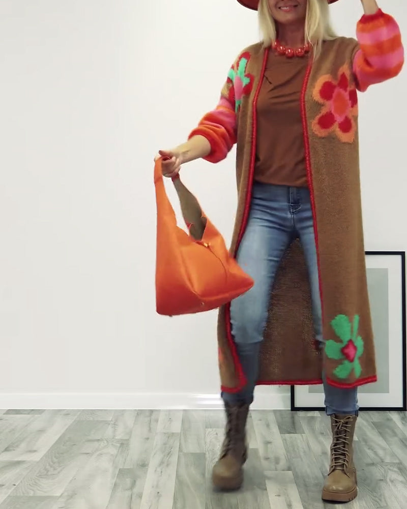 Casual lang vest met bloemenpatroon