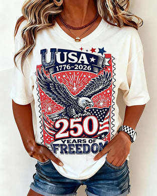 T-Shirt Ronde Hals Eagle Print