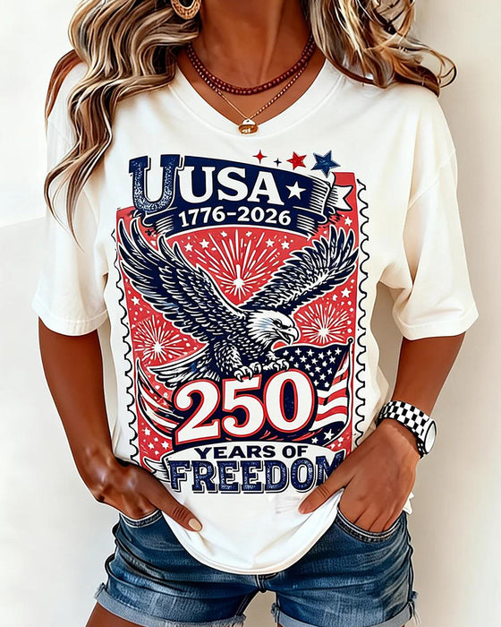 T-Shirt Ronde Hals Eagle Print