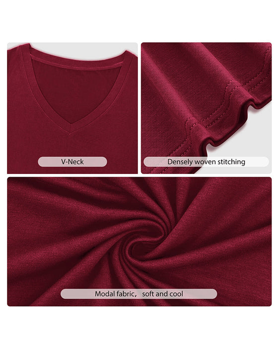 T-Shirt Onregelmatige V-Hals Casual