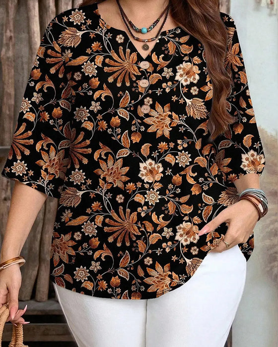 Top Alloverprint Casual Knoop