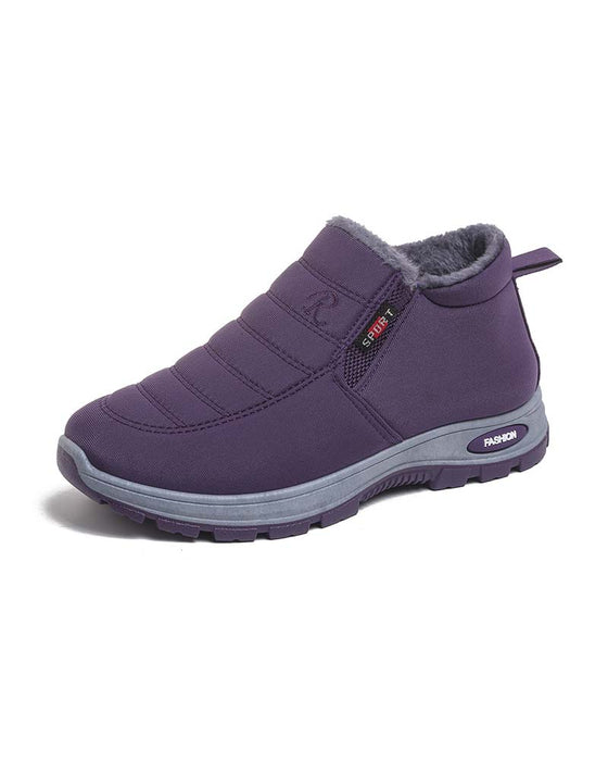 Winterse Dikgevoerde Sneeuwlaarzen, Slip-On Warme Casual Schoenen Voor Dames En Heren
