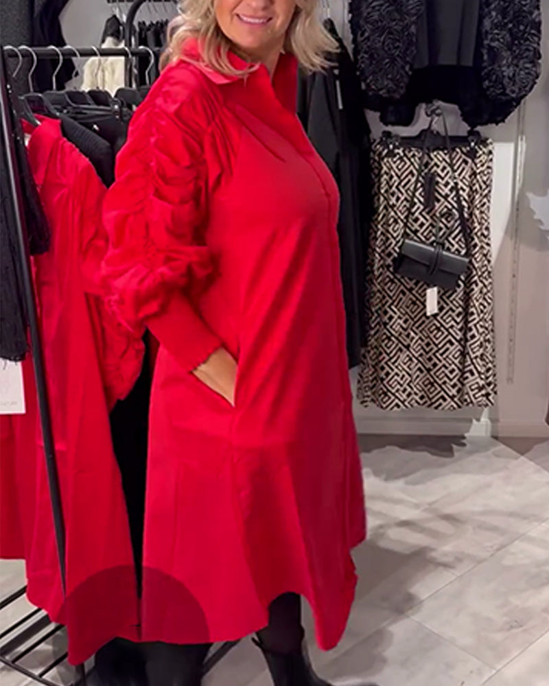 Jurk Kraag Mode Shirt