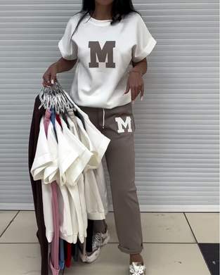 Set Modieus Gedrukt Casual Tweedelig