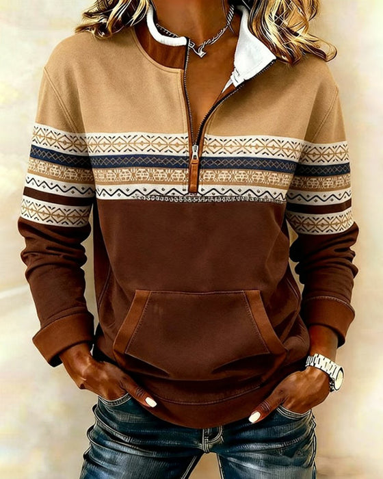 Trui Met Staande Kraag En Colorblock