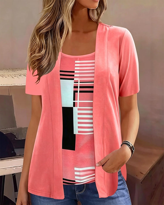 Blouse Patchwork Nep Tweeledig