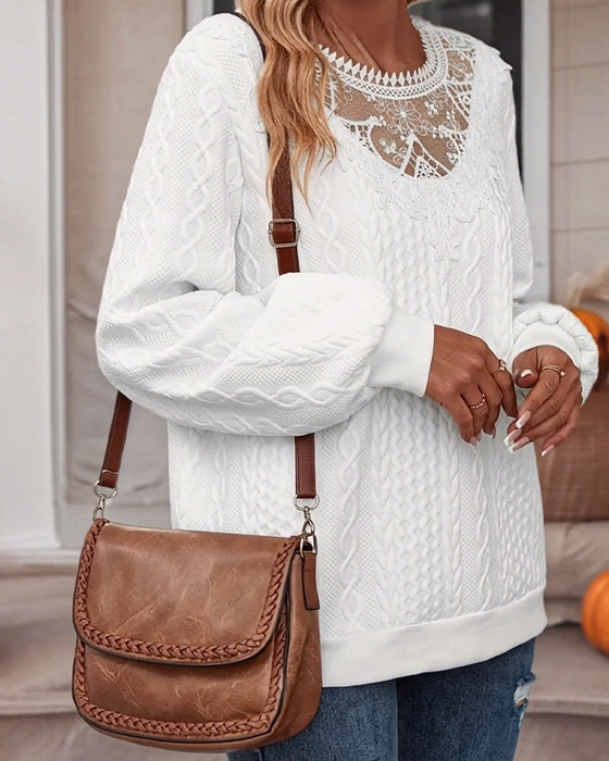 Sweatshirt elegant lange mouwen effen kleur