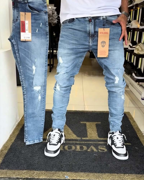 Jeans Distressed Slim-Fit Taps Toelopend