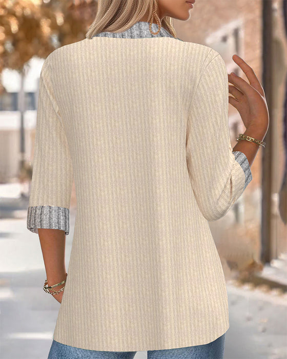 Top Revers Lange Mouwen