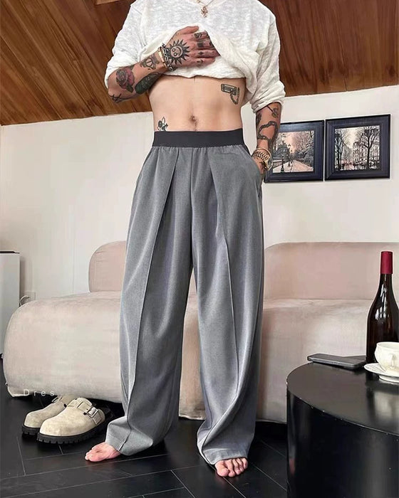 Broek Kleurblok Elastische Taille Casual