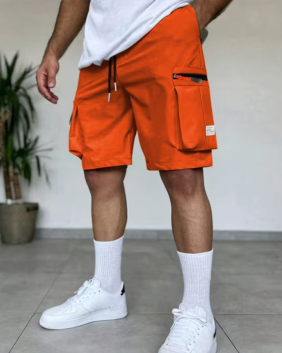 Heren Broek Effen Loose Fit Kort Cargo