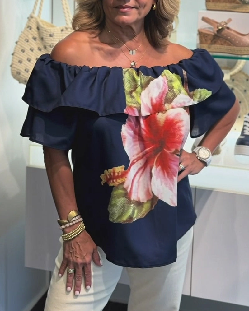 Blouse Bloemenprint Off Shoulder