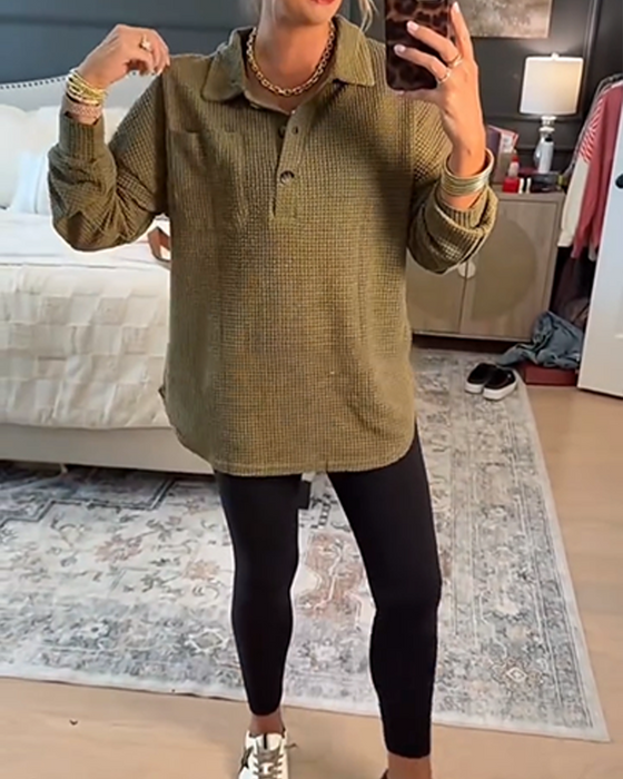 Sweater Polo Kraag Effen Kleur