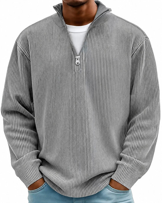 Heren Sweatshirt Rits Kraag Lange Mouw