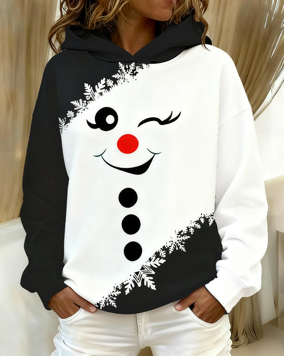 Langmouwige Capuchon Met Print En Colorblocking