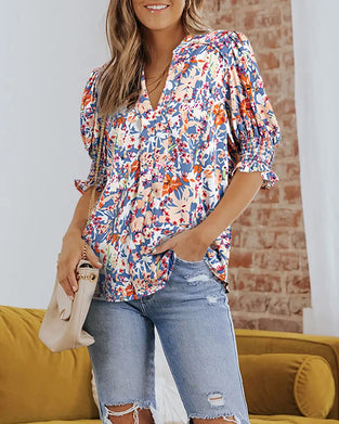 Blouse Elegant Kleine Bloemenprint