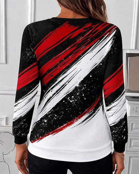 Hoodie Graffiti Print Rits Pullover