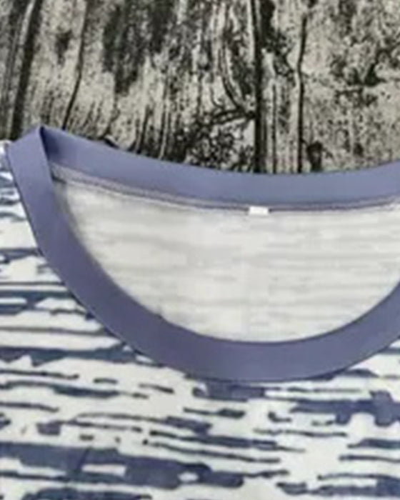 T-shirt Ronde Hals Kortemig Contrasterende Kleur