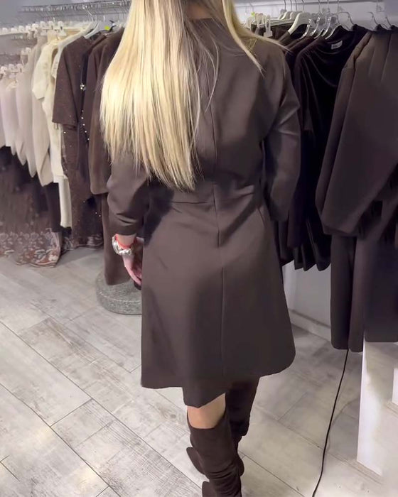 Jurk Elegant Staande Kraag Recht