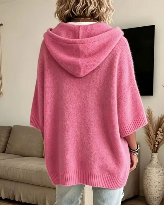 Pullover Met Capuchon Relaxed Stijlvol Gebreid