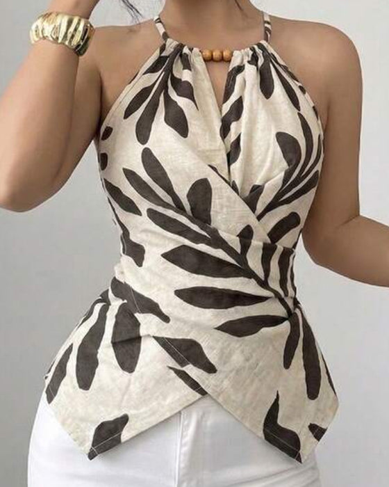 Tank Top Halter Kruis Afdruk