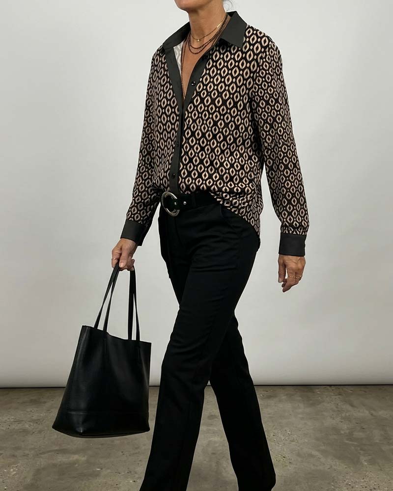 Overhemd Geometrisch Color-Block Patchwork