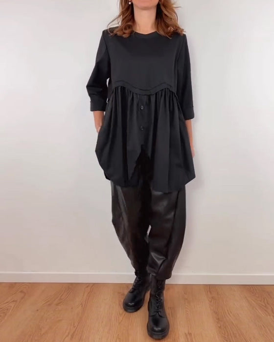 Blouse Onregelmatige A-Lijn Geplooid