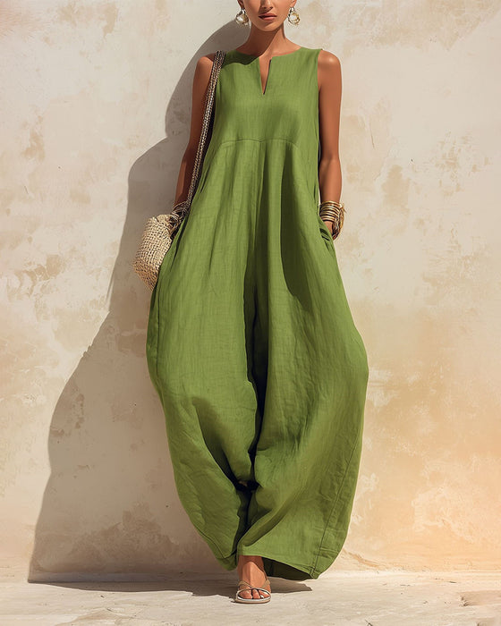 Jumpsuit Kleine V-Hals Wijd
