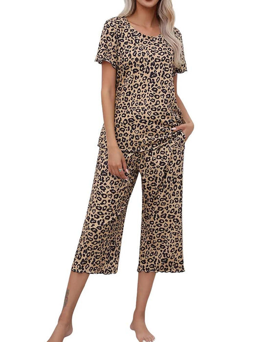 Set Korte Mouw Luipaard Print