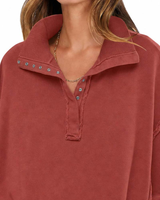 Sweatshirt Effen Kleur Lange Mouwen