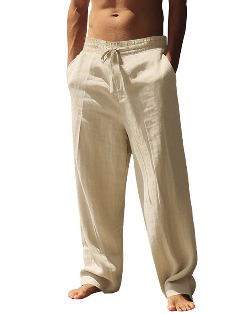 Broek Heren Casual Rechte Pijp Strand