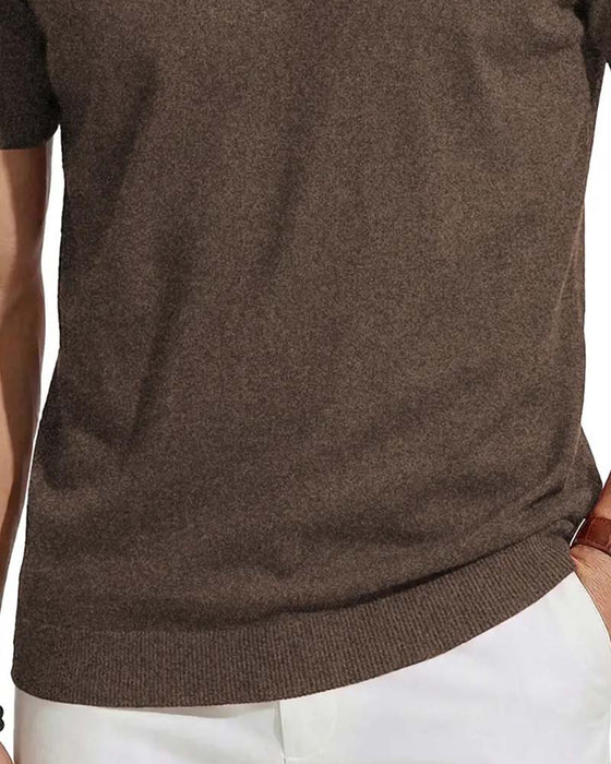 Pullover Mini V-Hals Casual Effen