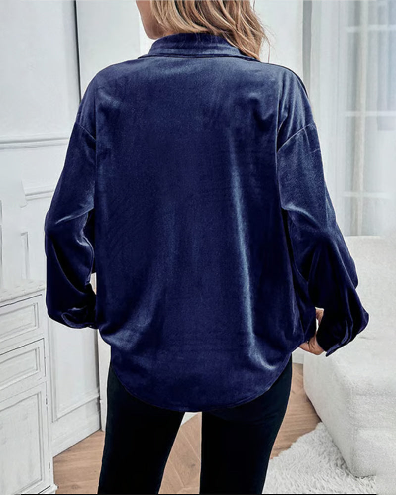 Langmouwig Overhemd Met Zakdesign En Kraag