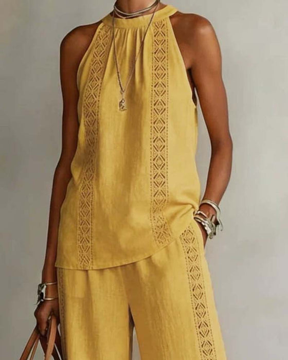 Tweedelig Set Hollow Out Halter