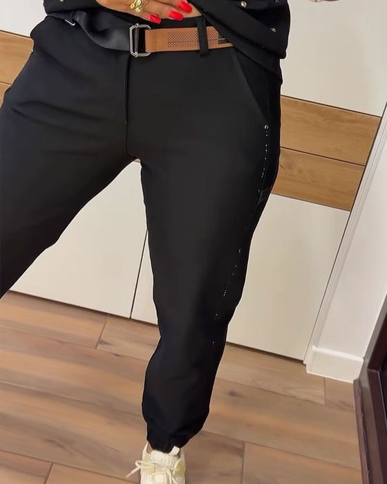 Broek Taps Toelopend Zak Kort