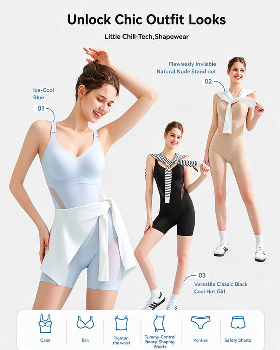 Verkoelende Buikcontrole Bilverhogende Shapewear Bodysuit