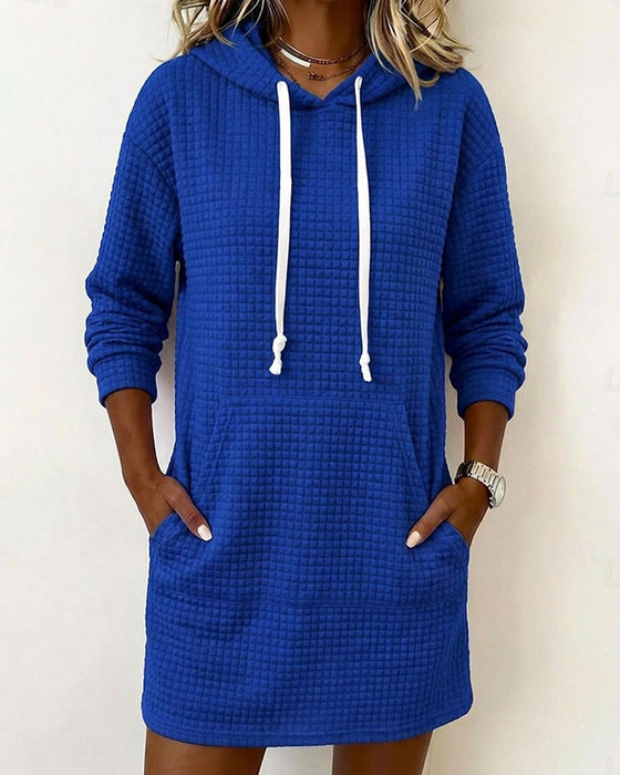 Jurk Wafel Capuchon Sweatshirt