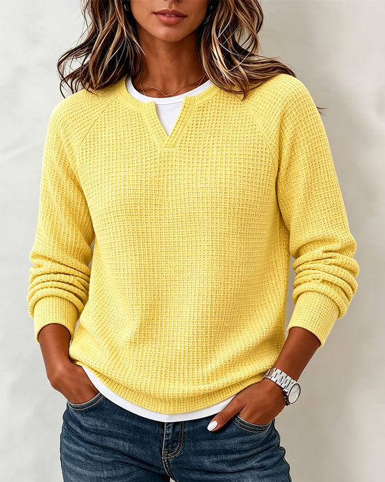 Sweatshirt Effen Raglan Lange Mouw